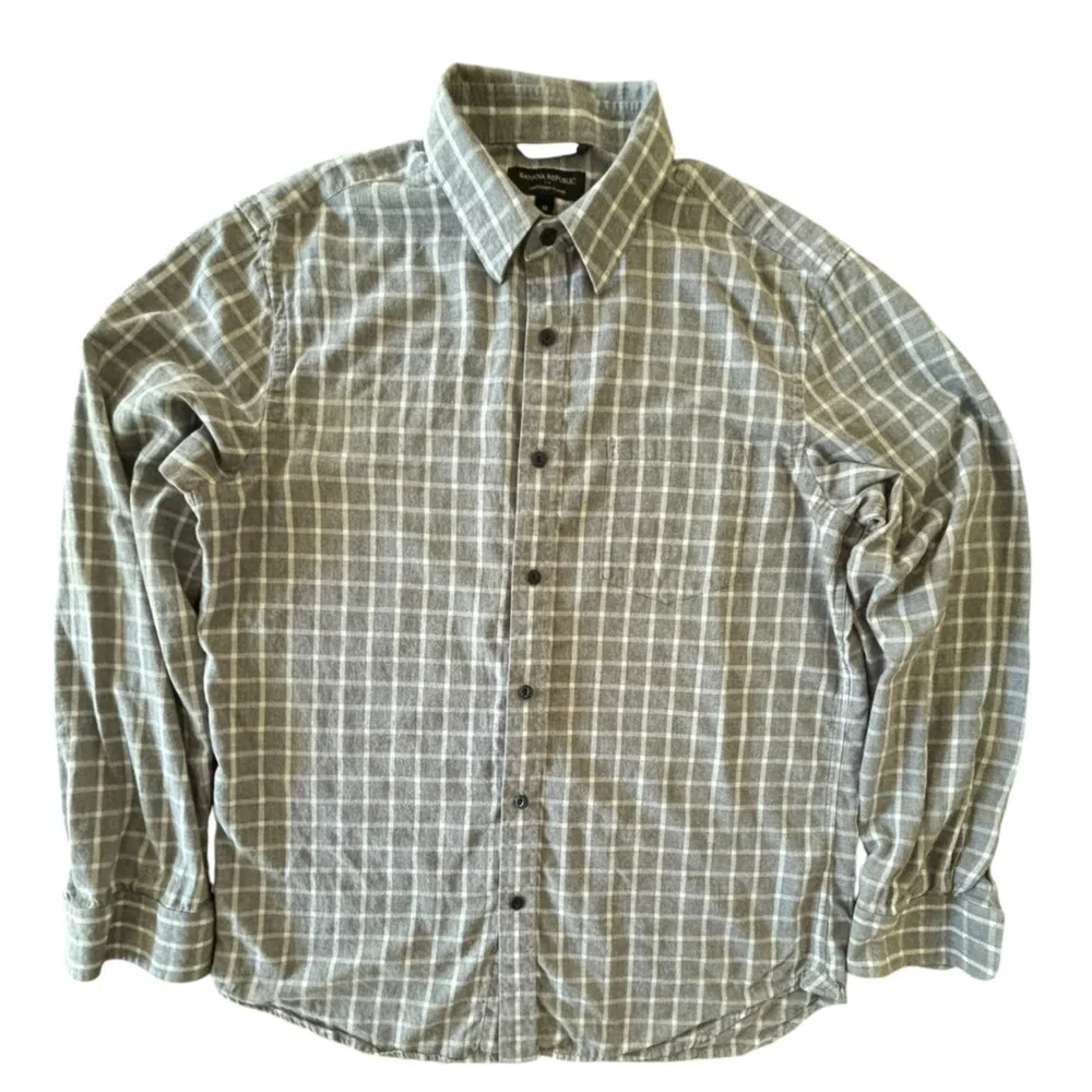 Banana Republic- lightweight‎ flannel- medium- Like new!!!!